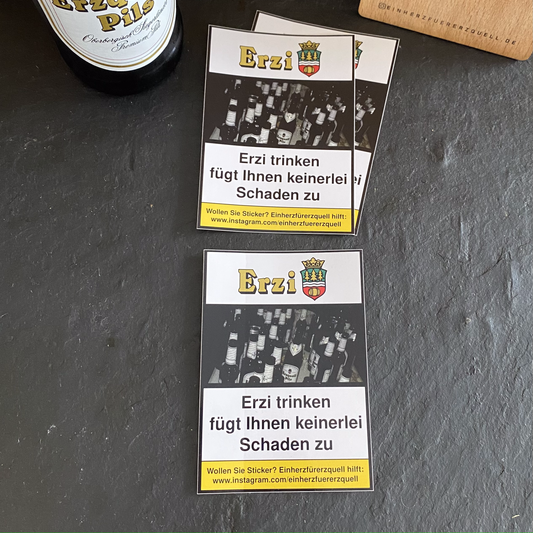 "Erzi trinken fügt Ihnen keinerlei Schaden zu" Stickerpack